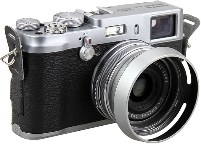 JJC LH-JX100 Silver Metal Lens Hood Adapter Ring for Fujifilm X100 X100S X100T Replace AR-X100