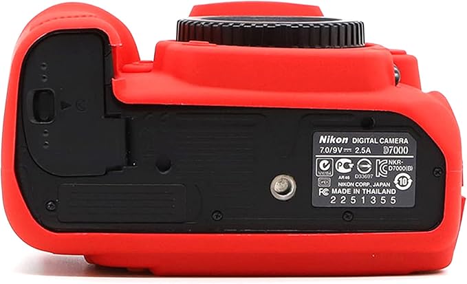 Surpassed Professional Secure Silicone Camera Cases Bag Housing Rubber Body Skin for Nikon D7000 Digital SLR Camera Protective Case (Red)