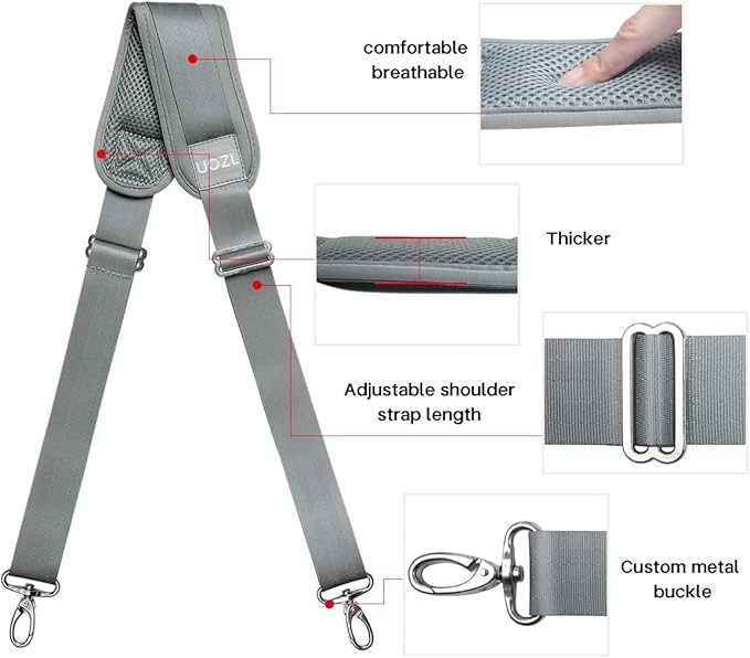 Shoulder Straps 79 inch, Adjustable Thick Soft Fixed Shoulder Pad for Laptop Bag, Messenger Bag, Tool Bag, Luggage