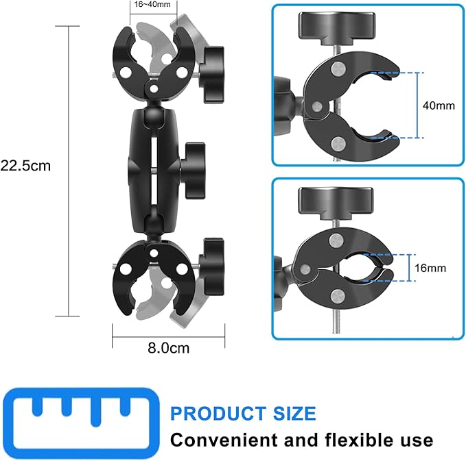 Super Clamp Double Camera Clamp, Crab Plier Clip Bracket Monitor Magic Arm Adapter for Desk Photo Studio Light Stand, Photography Reflector, Photo Boom Stand, Cross Bars, Pole Stick Shoot Accessories