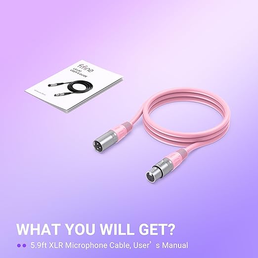 FIFINE XLR Microphone Cable, Male to Female 5.9ft Short XLR Microphone Cord for Studio Recording, Compatible with AM8P,K688P for Podcast Streaming-L9CP