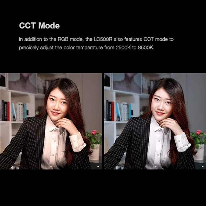 Godox LC500R RGB Stick Light 23W, 3300K-5600K RGB Tube Light, LED Video Light CRI 96+ TLCI 98+ 1380 Lux@1M, 360° Colors and 14 FX Effects with RC-R9 Remote Control
