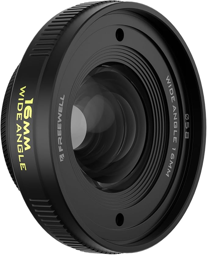 Freewell 16mm Wide Angle Lens for iPhone & Samsung – 105° FOV, Close Focus 0.5m – Perfect for Landscapes, Architecture.