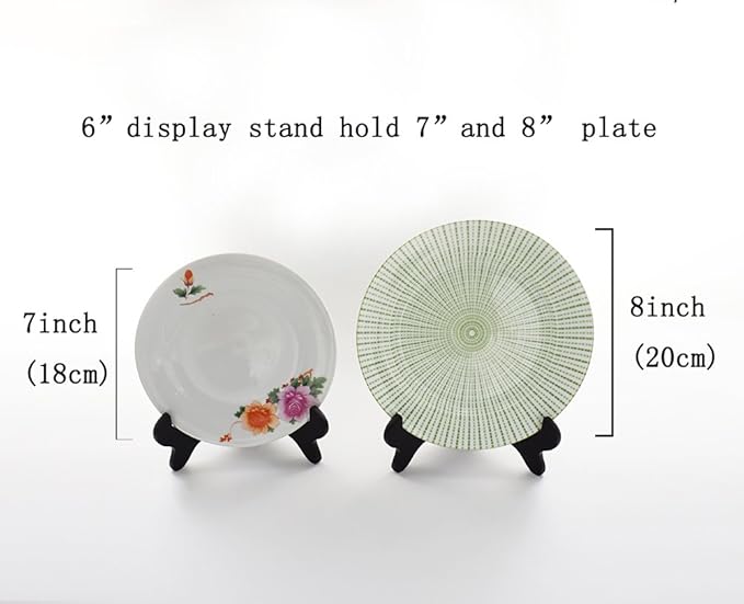 Artliving Black 6" Wood-Like Plastic Easels Plate Display Stands Picture Frame Stand Holder-Set of 4