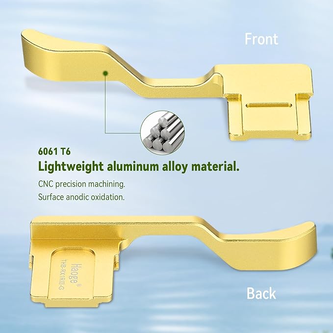 Haoge Thumb Hand Grip for Sony RX1R III Camera Accessories Gold Metal Hot Shoe rx1r m3 Thumb Up Rest Hand Grip THB-RX1RIII-G