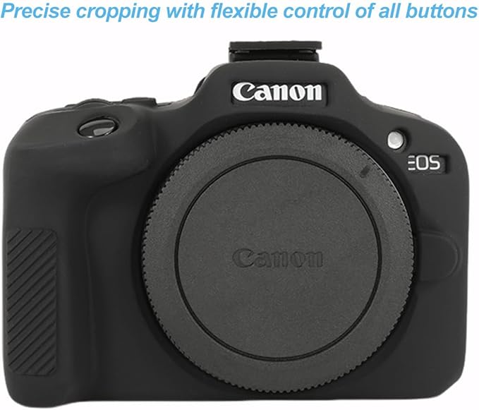 Pocoukate Case for Canon EOS R100 Camera, Soft Silicone Protective Cover Skin with EOS R100 Screen Protector Accessories for Canon EOS R100 Mirrorless Camera Silicone Case - Black