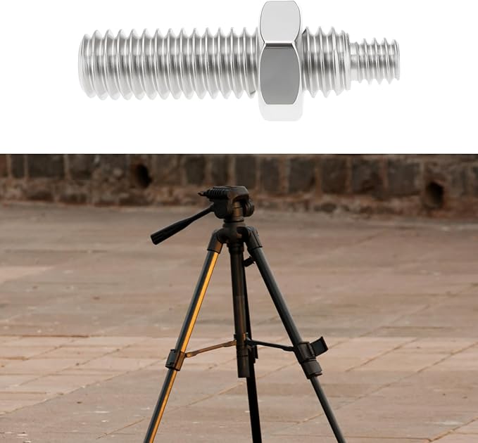 ECSiNG 2pcs 1/4" to 3/8" Threaded Tripod Screw Adapter Stainless Steel with Nuts for Tripod
