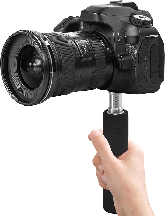 WELLMAKING Camera Handle Grip Support Mount Universal Handle Grip Camera Stabilizer with 1/4 inches Male Screw for Digital Video Camera Camcorder Action Camera LED Light