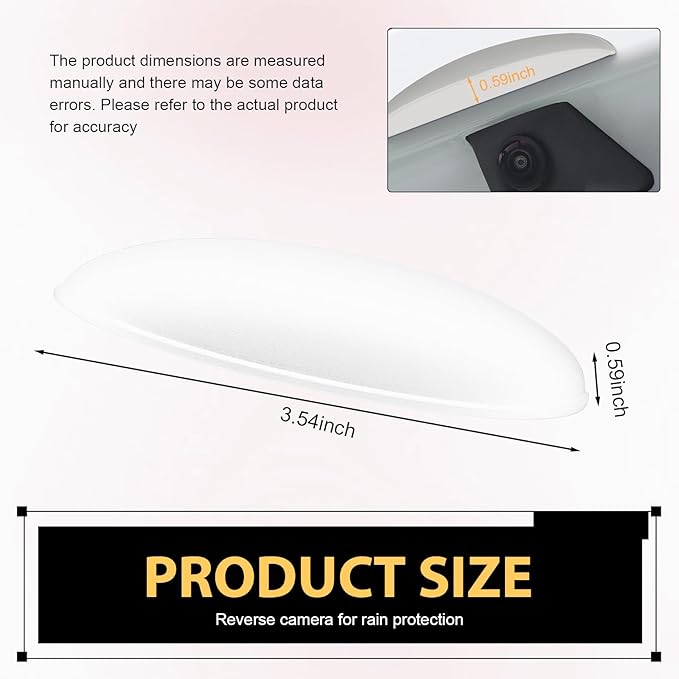 Car Rear View Camera Anti-Rain Cover, Soft Silicone Backup Camera Protective Covers, Auto Reversing Cameras Rain Cover with Wider Design, Universal Car Accessories for Most Vehicle (White)