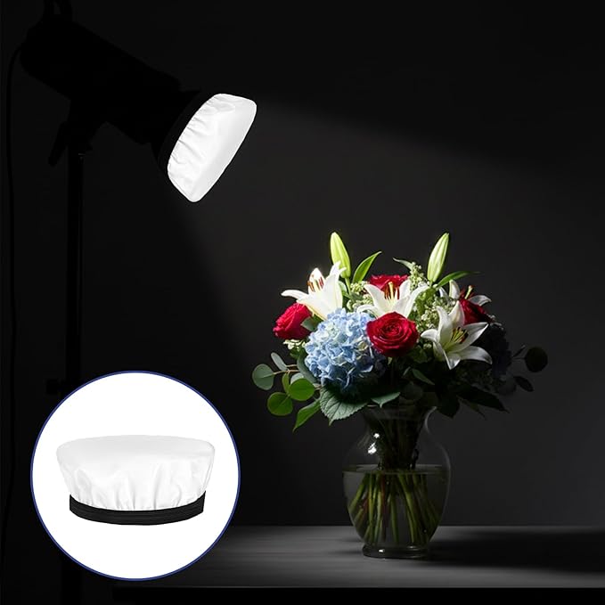 7"/18cm Light Diffuser, 2Pcs White Standard Cloth Diffuser Lamp Sock Soft Cover for Studio Strobe Reflectors Ring Lights Flash Lights Standard Reflector