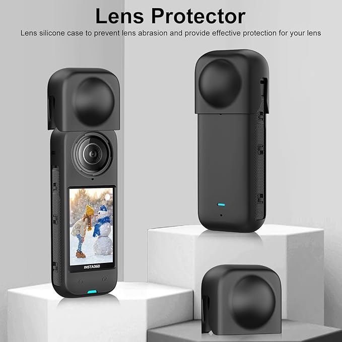 PULUZ Silicone Protective Case for Insta360 X4 with Lens Cap, Soft Camera Protective Cover and Standard Lens Guard for Insta 360 X4 Accessories(Black)