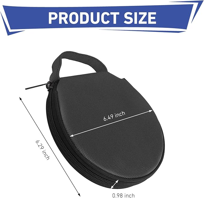 1 PC Car CD Case, Oxford Cloth Round CD Storage Bag with Handle, Waterproof Portable Large Capacity DVD Wallet File Organizer, Universal for Most Cars, Homes (Black)