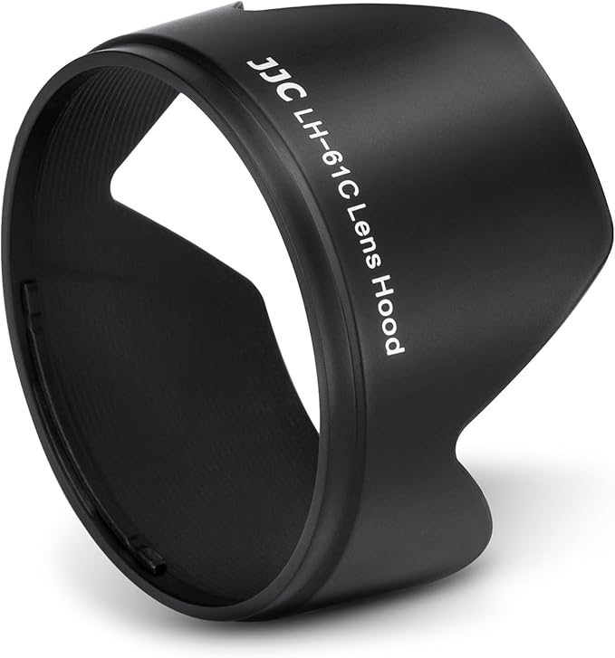 JJC LH-61C Lens Hood Shade for Olympus Zuiko 14-42mm f/3.5-5.6, M.Zuiko Digital ED 14-150mm f/4.0-5.6 and 14-150mm f/4.0-5.6 II Lens, Reversible and Compatible with 58mm Filter & Cap