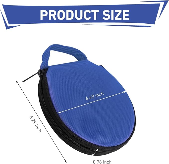 1 PC Car CD Case, Oxford Cloth Round CD Storage Bag with Handle, Waterproof Portable Large Capacity DVD Wallet File Organizer, Universal for Most Cars, Homes (Blue)