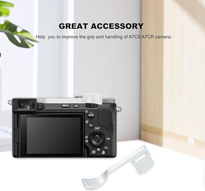 A7CII A7CR Thumb Grip,Aluminum Alloy Camera Thumbs Up Rest Hand Grip for Sony α7CII α7CR Alpha 7CII A7CR (Silver)