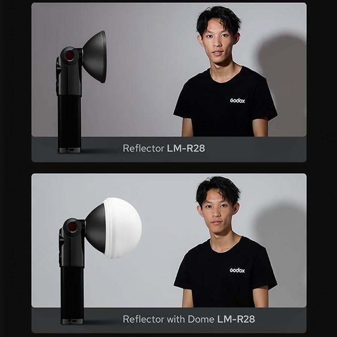 Godox LM-R28 Flash Reflector with Silicone Dome Diffuser Compatible with Godox Lux Master Retro Camera Flash