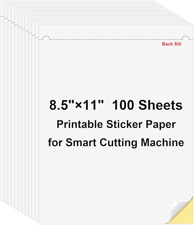 100 Sheets Full Sheet Labels with Back Slit 8.5"x11", Blank White Sticker Paper for Laser & Inkjet Printers, Risepekt Strong Adesive Full Page Mailing Labels, Whole Page Labels