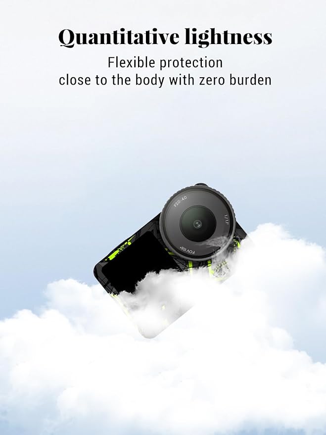ZBAGUG for DJI Action 6 Skin Full Body Wrap, Anti-Scratch Waterproof Protective Sticker, Full Coverage Action Cam Wrap, for DJI Action 6 Accessories, Black Green