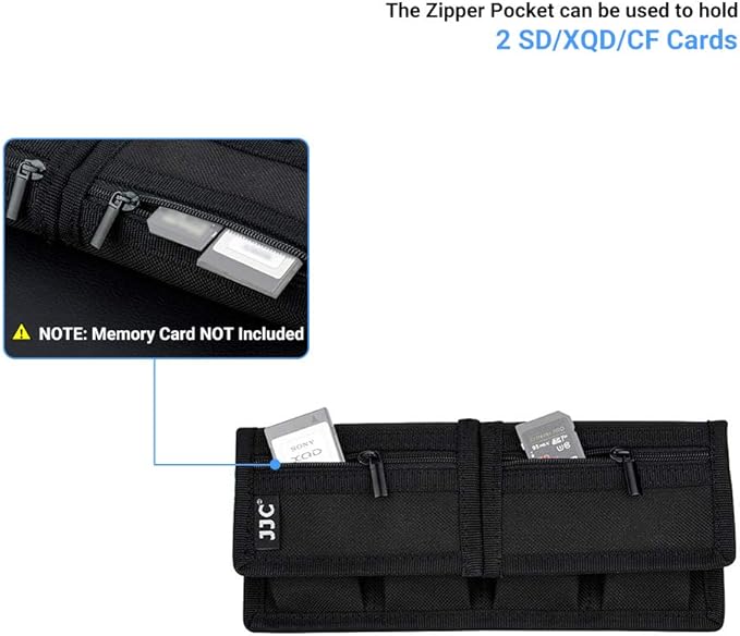 (6 Pockets) Camera Battery and SD Card Pouch Holder for 18650 x 8, AA, LP-E6N LP-E6NH LP-E17 EN-EL14 EN-EL15 NP-FW50 NP-FZ100 NP-W126S Battery,Suitable for Canon M50 Mark II 5DM4 6DM2 80D Sony A7R IV