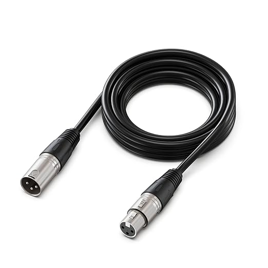 FIFINE XLR Cable, Microphone Audio Cable, 9.8ft Cable with Balanced 3 PIN, XLR Male to Female Cord, Compatible with XLR Microphone for Recording Podcast Streaming, Black-L9
