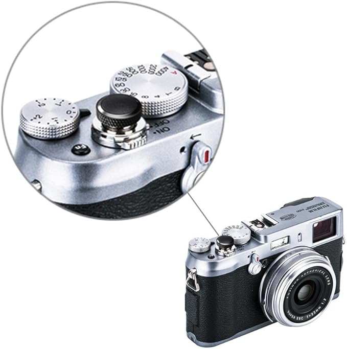 JJC Camera Soft Release Button, Shutter Button for Fuji Fujifilm X-T5 X-T4 X-T50 X-T30 III II X-PRO3 X100VI X100V X-E5 X-E4 X Half GFX100RF Sony RX1R II RX10 IV III Leica Q3 M10 M9 Nikon Df F3 Zf