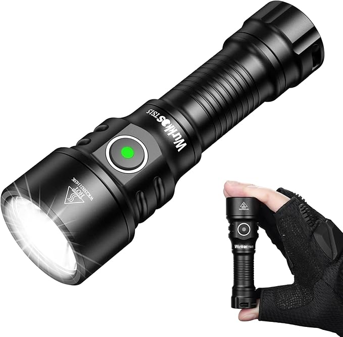 Wurkkos TS15 Mini AA Flashlight 900 Lumen, LED Rechargeable Flashlight with 401m Beam Distance, Compatible with AA Batteries, Compact & Bright Pocket Flashlight for Camping, Hiking, Emergency