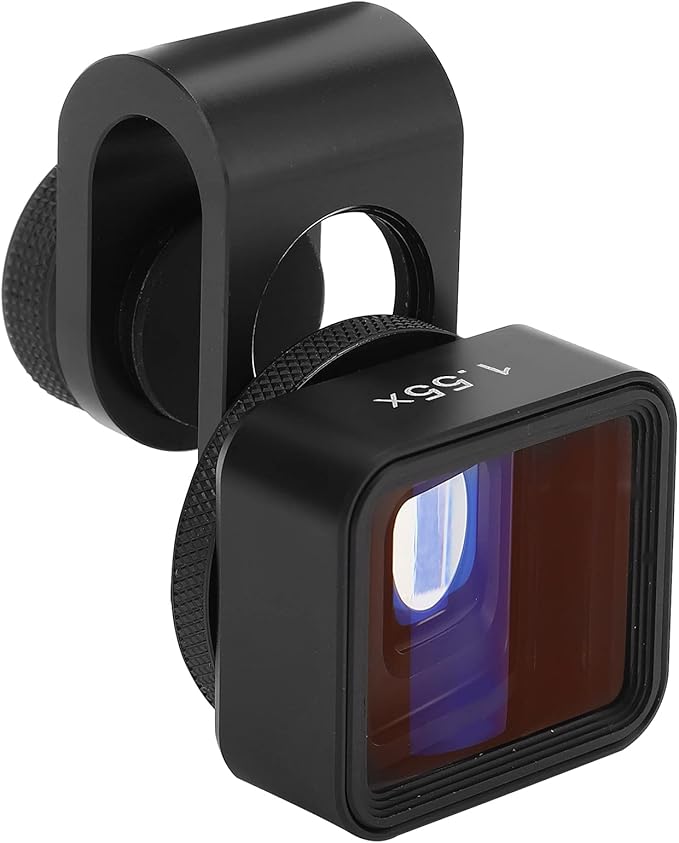 Mobile Anamorphic Lens, 1.55X Wide Screen Deformation Filmmaking Lens, Aluminum Alloy Optical Glass Phone Movie Len for Smartphones iOS Pad,Default