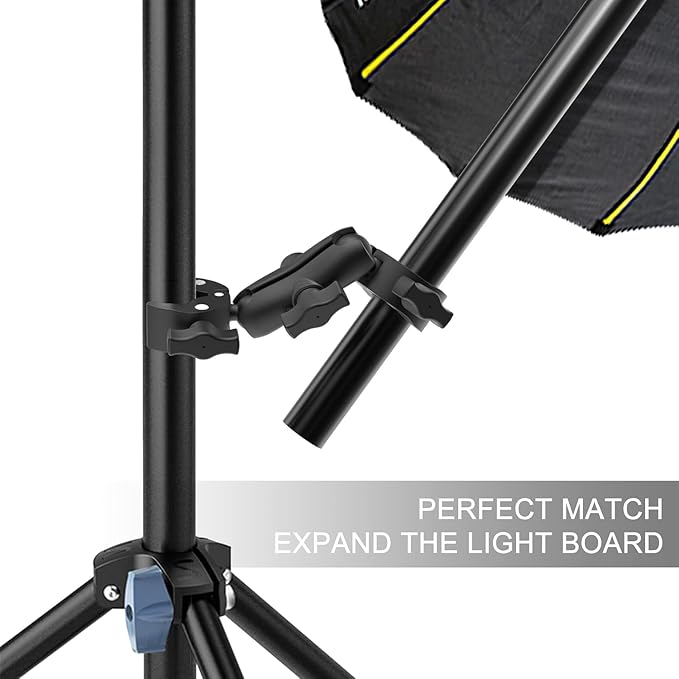 PellKing Camera Motorcycle Mount for Insta360 X5/X4/X3/X2,Double Super Clamp Mount Umbrella clamp Holder for Monitor Bracket Magic Socket Arm with 1/4 Thread for Moto Bike Bicycle Handlebar
