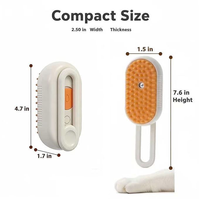 4 in 1 Cat Steam Brush for Shedding, Rechargeable Steam Pet Brush for Dog and Cat, Anti-Static, Massage, Cleaning, Shedding & Combing All In One!(Brown)