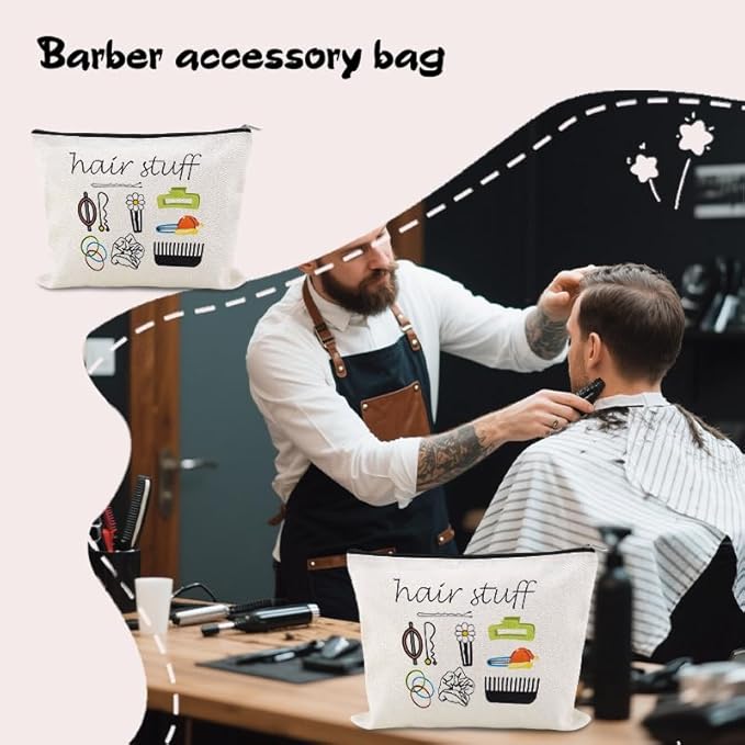 Cosmetic Bag for Hair Accessories Organizer Pouch Birthday Holiday Christmas Gift for Hairstylist Women Toiletry Makeup Bag for Hair Stuff Pouch Travel Bags for Hairdresser Salon Bags for Hair Product