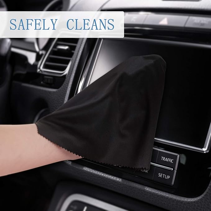 Frienda 12 Pack Large Microfiber Glass Cleaning Cloths 12 x 12 Inch Oversized Eyeglass Sunglasses Cleaning Cloths for Electronics Glasses Screens and Lenses(