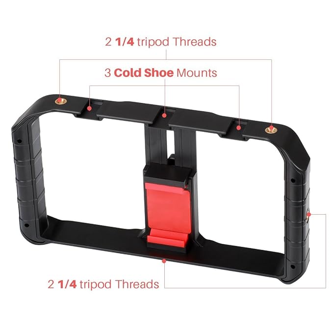 Ulanzi U Rig Pro Video Rig for iPhone, Phone Stabilizer Rig w Triple Cold Shoe Mount+ Magic Arm with Double Ballhead 1/4" Screw