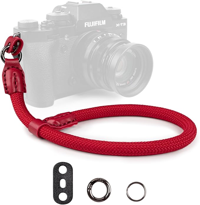 VOVMOEYA Rope Camera Wrist Strap,Camera Hand Strap Compatible with A6400 A6000 A7 IV,for Fujifilm X100V for Nikon Zf Z30 for Canon EOS R6 R7 R8 R10 Camera Wrist Straps for dslr - Red