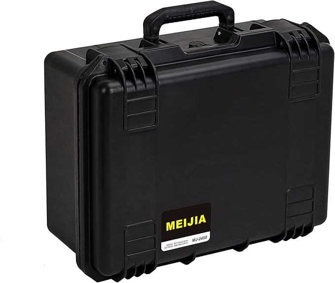 MEIJIA Premium Waterproof Hard Compact Camera Case with customizable fit foam,Full Protection with Light&Convenient Design,19.3"x15.25"x9.01",Elegant Black