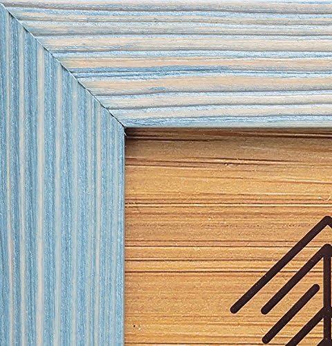 Rustic Wooden Picture Frame 4x6 Inch - Set of 2-100% Natural Farmhouse Distressed Wood with Real Glass - Made for Wall Hanging and Tabletop Display - Blue Turquoise