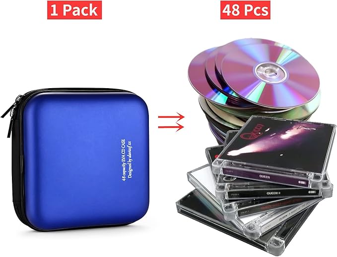 DVD Case, EVA CD Case Holder Storage Organizer Portable Protective DVD Wallet Holder for Car