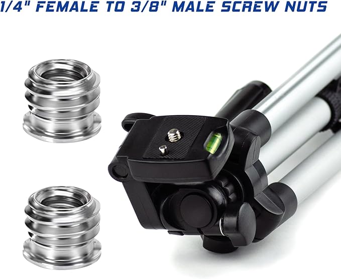 Tripod Screw Adapter 6 Pcs Aluminum Threaded Converter 1/4 Male to 3/8 Female and 3/8 Male to 1/4 Female for Tripod Camera Monitor Mic Stand Light Stand