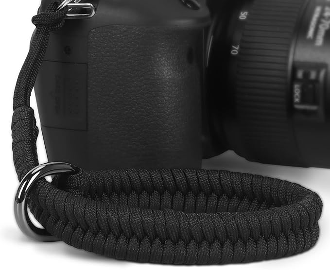 Hargedis Camera Wrist Strap, Hand-Woven Camera Hand Strap High-end and Secure Universal Adjustable, Suitable for Canon Sony Nikon Panasonic Fujifilm Olympus (Black)