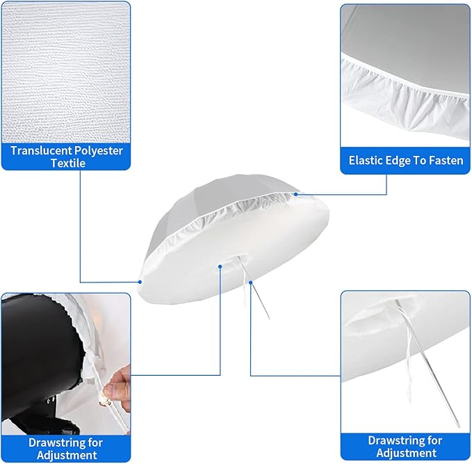 Selens 65 Inch Photography Umbrella Diffuser Soft Cloth for Compatible with 65" Photo Umbrella for Photo Studio Flash Speed Light