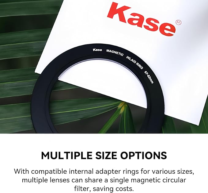 Kase 67-77mm Magnetic Step Up Ring, Aviation Aluminum 0.5s Snap-On Frame for CPL/ND/UV Filters, No Vignette 16mm Wide-Angle DSLR Mirrorless Video, Replaces Screw-Mount Rings