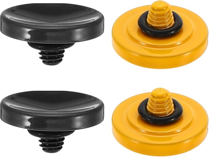 PATIKIL Camera Shutter Button, 2 Pack Soft Shutter Release Button Pure Copper Camera Button Concave Suitable for Nikon for Fujifilm for Leica DSLR/SLR Camera, Black Yellow