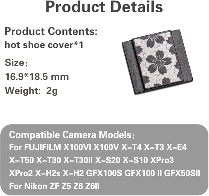 Camera Metal Hot Shoe Cover Shutter Buttons Protector for Fuji X100VI X100V X-T4 X-T3 XPRO3 XPRO2 for ZF Z5 Z6 Z6II (Black-Hot Shoe Cover)