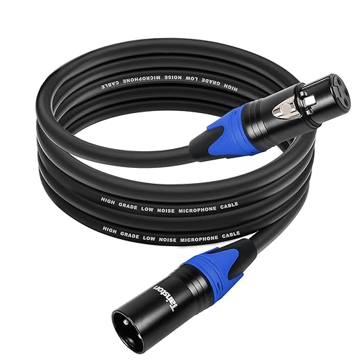 XLR Cable 100 Feet 2 Pack Premium XLR Microphone Cable 3-Pin Balanced Microphone Mic Cord Male to Female XLR Speaker Cable