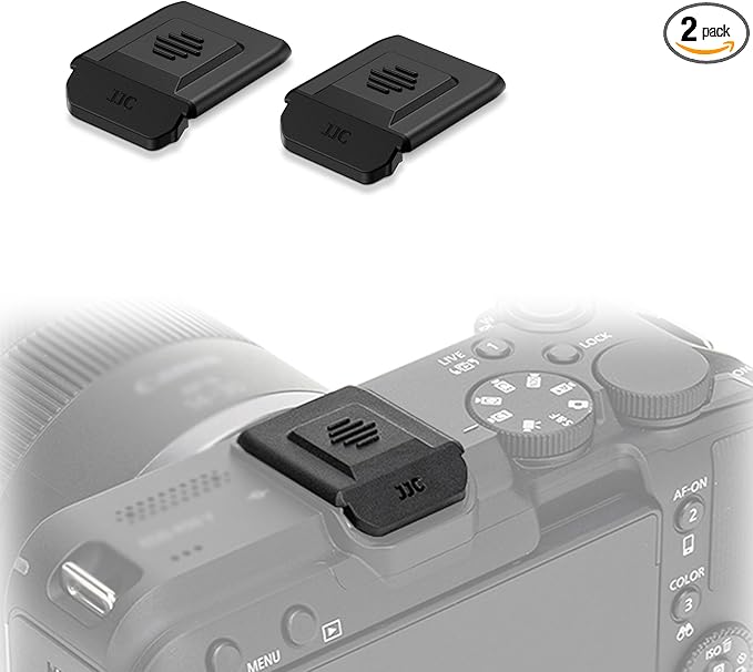 JJC 2-Pack Camera Hot Shoe Cover Cap Replaces Canon ER-SC2, Dustproof Shoe Mount Protector for Canon EOS R1 R3 R50 V R5 Mark II R6 Mark II R6 Mark III R7 R8 R10 PowerShot V1 with Full-Coverage Design