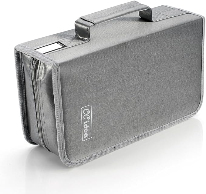 CCidea CD Case DVD Storage Holder, 128 Capacity DVD Cases Organizer CD Plastic Protective Carrying Binder,Portable Cd Wallet for Home Travel (Gray)