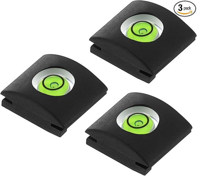 PATIKIL Camera Level Hot Shoe Cover Cap, 3 Pcs 1 Axis Universal Flashlight Bubble Level Camera Protector for Nikon for Fujifilm for Pentax DSLR/SLR Camera, Black