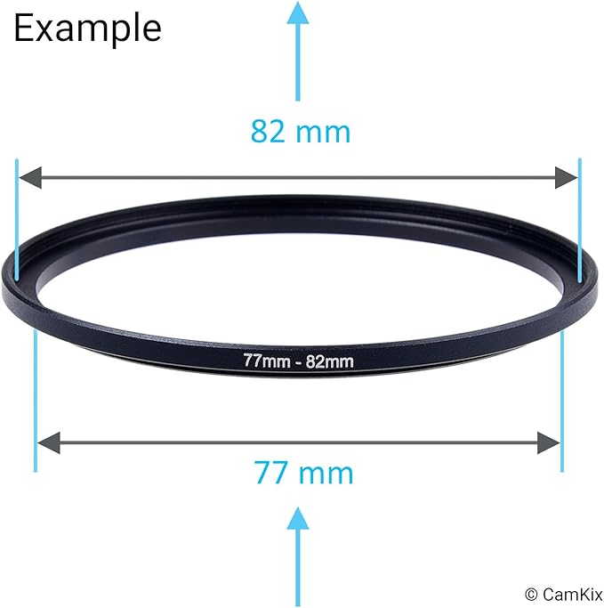 Step Up Lens Filter Adapter Rings - Set of 9 - Allows You to Fit Larger Size Lens Filters on a Lens with a Smaller Diameter - Sizes: 37-49, 49-52, 52-55, 55-58, 58-62, 62-67, 67-72, 72-77, 77-82 mm