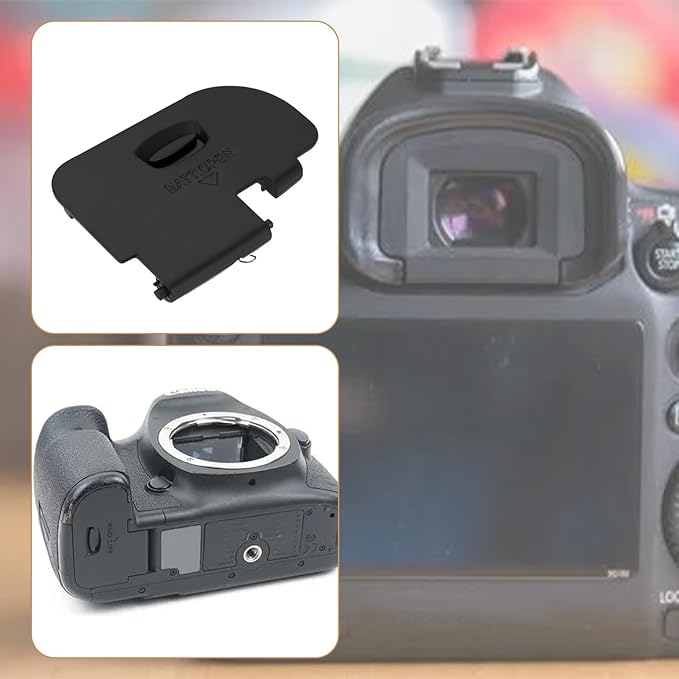 2pcs Camera Battery Door Cover Battery Lid Cap Repair Part Compatible with Canon 5D Mk III Mark III 3 Black Battery Compartment Cover