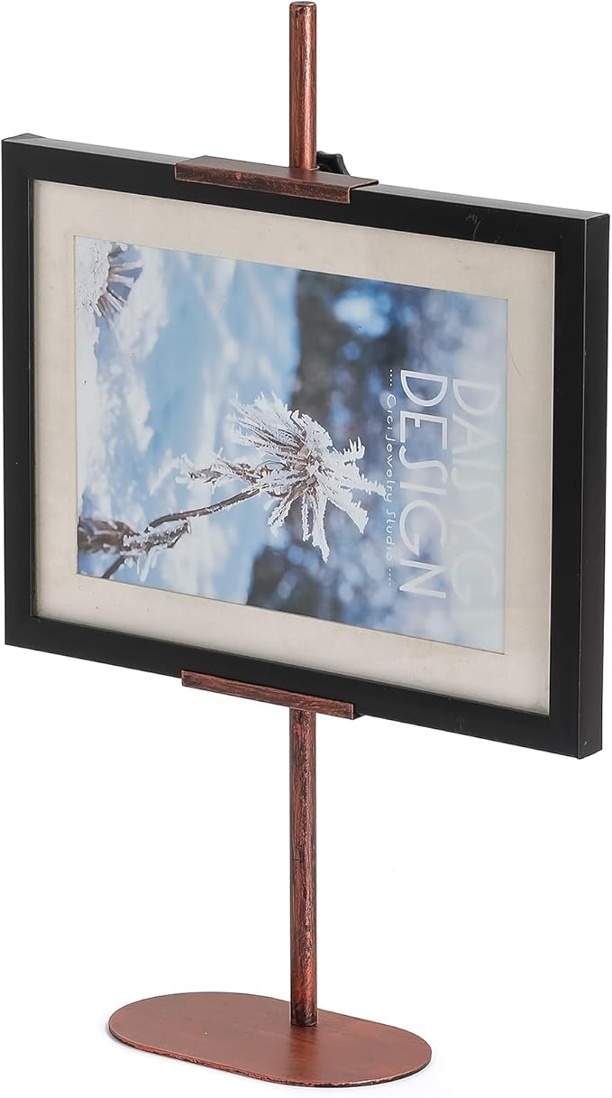 Adjustable Easel Stands for Display, Tabletop Easel Stand for Picture Frames up to 28", Antique Heavy Duty Sign Stand for Art Paintings Photos, Picture Easel with Base for Home Office Galleries