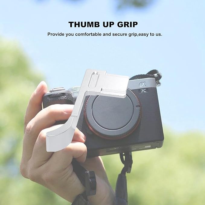 A7CII A7CR Thumb Grip,Aluminum Alloy Camera Thumbs Up Rest Hand Grip for Sony α7CII α7CR Alpha 7CII A7CR (Silver)